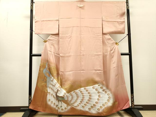 平和屋着物▼豪華色留袖 作家物 孔雀文 暈し染 金銀彩 三越扱い 正絹 逸品 未使用 DABH7577fe