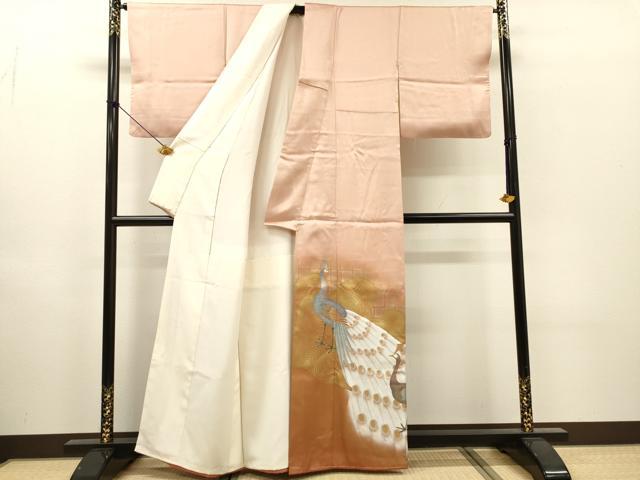 平和屋着物▼豪華色留袖 作家物 孔雀文 暈し染 金銀彩 三越扱い 正絹 逸品 未使用 DABH7577fe