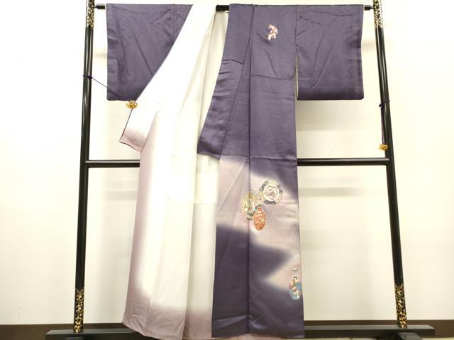 平和屋着物▼中国三大刺繍 相良刺繍 総刺繍 訪問着 陶器花絵皿文 暈し染 正絹 逸品 DABH7583fe