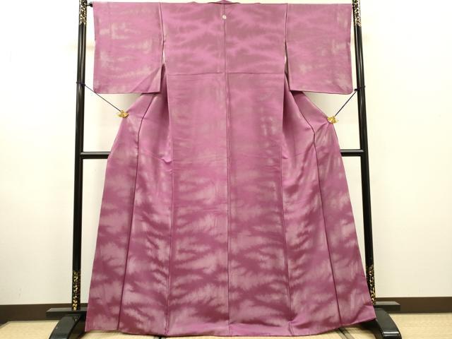 平和屋着物▼上質な小紋 寿光織 霞文 銀糸 正絹 逸品 DABH7593fe