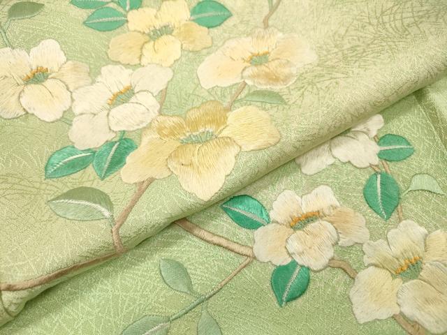 平和屋着物▼訪問着 総刺繍 枝花 暈し染 やまと誂製 正絹 逸品 DABH7595fe
