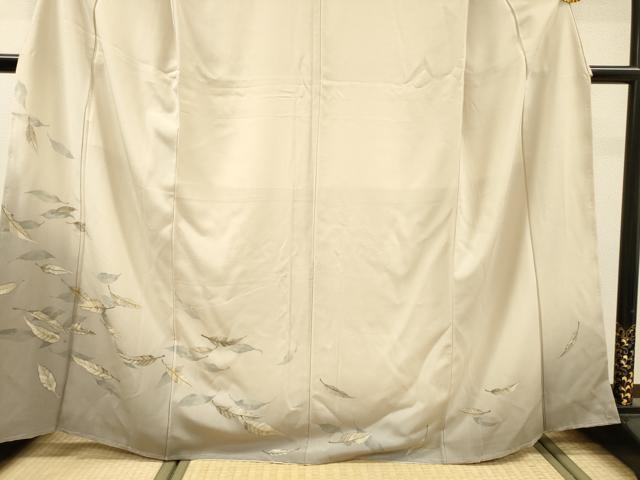 平和屋着物●訪問着 手描き 舞葉文 暈し染 正絹 逸品 未使用 DABH7599fe