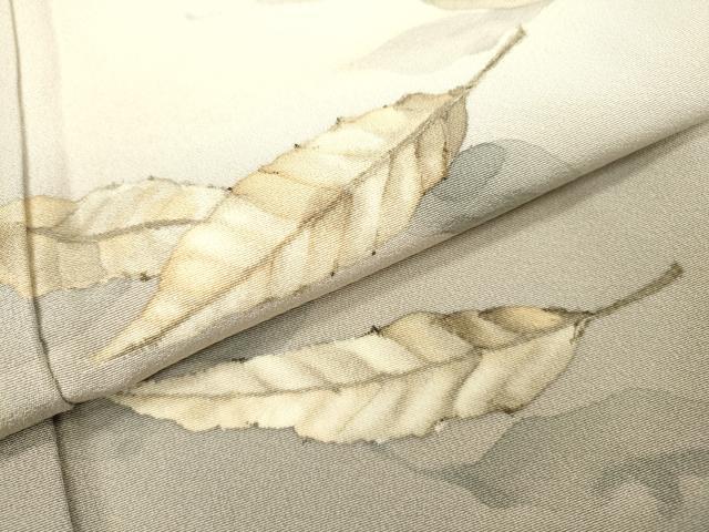平和屋着物●訪問着 手描き 舞葉文 暈し染 正絹 逸品 未使用 DABH7599fe