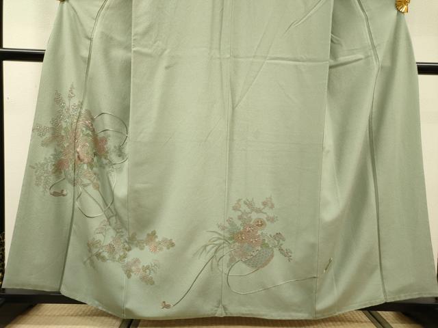平和屋着物▼中国三大刺繍 スワトウ刺繍 汕頭刺繍 総刺繍 訪問着 花車文 正絹 逸品 DABH7603fe