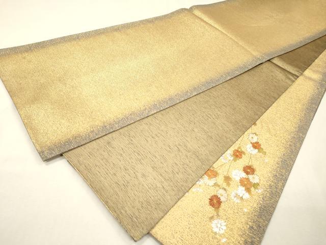 平和屋着物▼太鼓柄袋帯 枝花 金彩 正絹 逸品 DABH7663fe