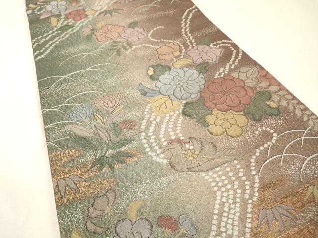 平和屋着物▼六通柄袋帯 纈幡織 辻が花 金糸 正絹 逸品 DABH7668fe