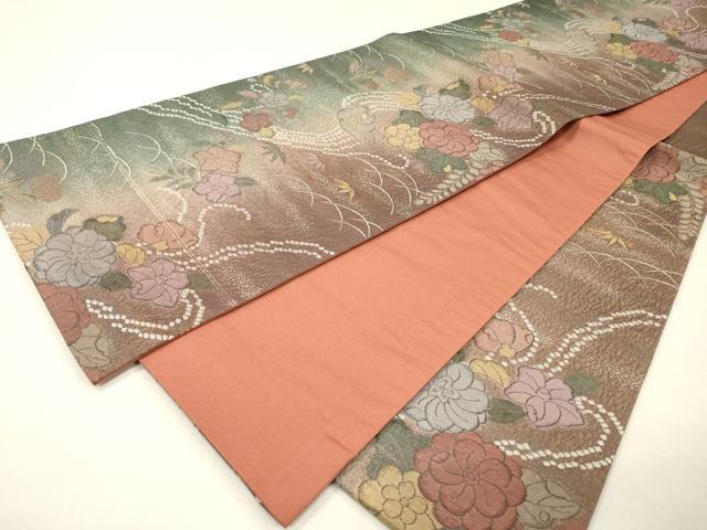 平和屋着物▼六通柄袋帯 纈幡織 辻が花 金糸 正絹 逸品 DABH7668fe