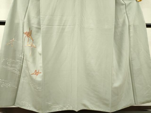 平和屋着物▼訪問着 竹屋町刺繍 折り鶴 銀彩 正絹 逸品 DABH7710fe