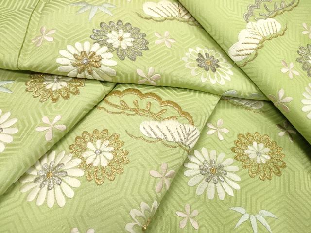 平和屋着物▼訪問着 総刺繍 花松文 金銀糸 正絹 逸品 DABH7713fe