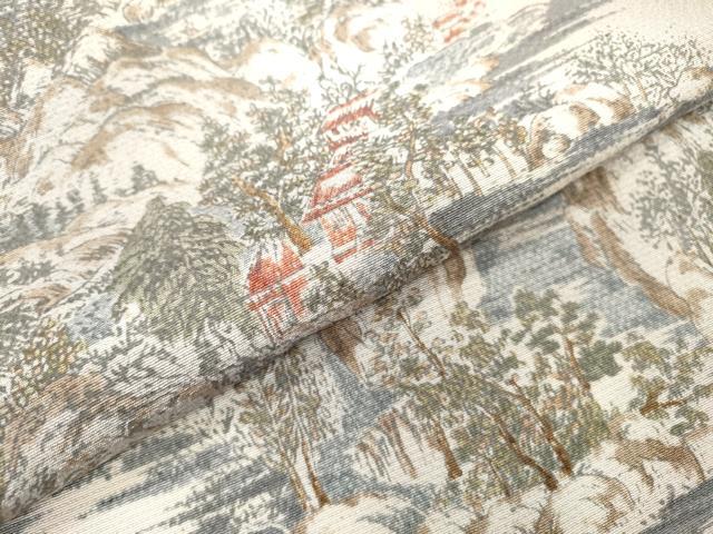 平和屋着物▼訪問着 手描き 風景文 暈し染 正絹 逸品 DABH7714fe