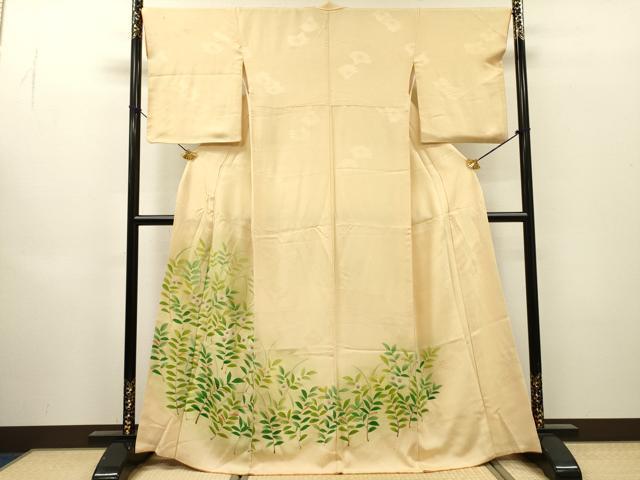 平和屋着物▼訪問着 手描き 草花 暈し染 正絹 逸品 DABH7719fe