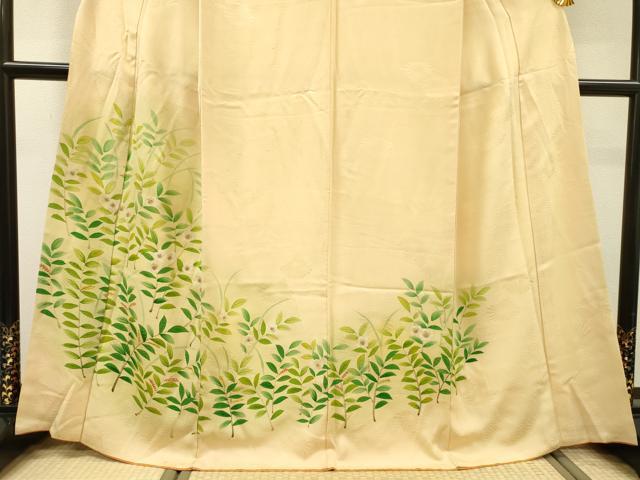 平和屋着物▼訪問着 手描き 草花 暈し染 正絹 逸品 DABH7719fe