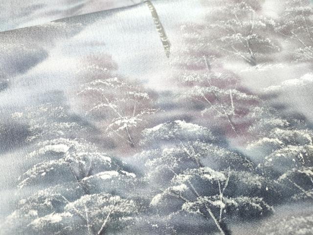 平和屋着物▼訪問着 雪持ち風景文 暈し染 正絹 逸品 DABH7729fe