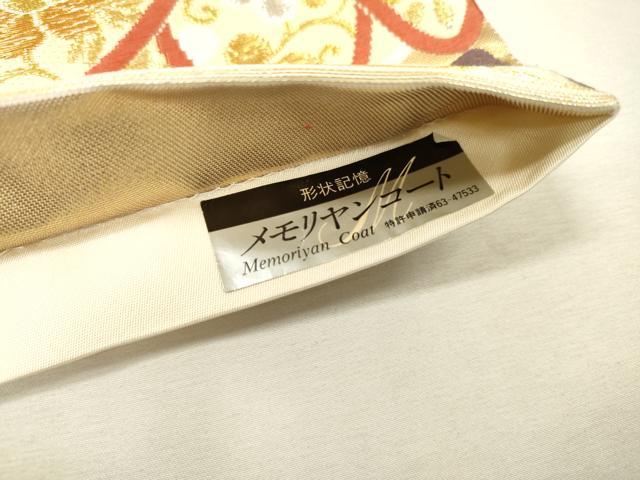 平和屋着物▼六通柄袋帯 唐織 舞花 金銀糸 正絹 逸品 DABH7761fe