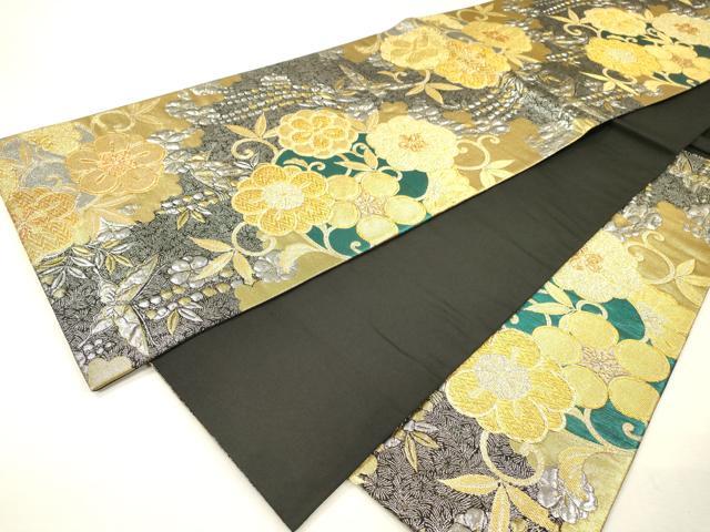 平和屋着物▼六通柄袋帯 ふくれ織 九百錦 辻が花 金銀糸 正絹 逸品 DABH7764fe