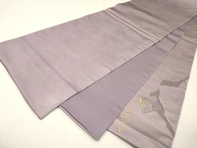 平和屋着物▼太鼓柄袋帯 総刺繍 道長女人文 金銀糸 引箔 正絹 逸品 DABH7811fe