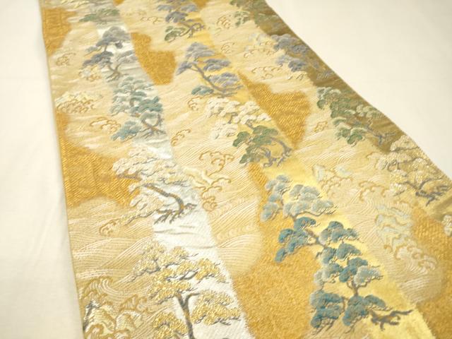 平和屋着物▼六通柄袋帯 唐織 天の橋立 金銀糸 正絹 逸品 DABH7817fe