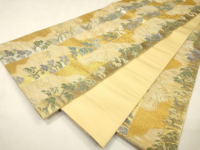 平和屋着物▼六通柄袋帯 唐織 天の橋立 金銀糸 正絹 逸品 DABH7817fe
