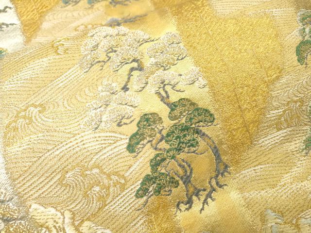 平和屋着物▼六通柄袋帯 唐織 天の橋立 金銀糸 正絹 逸品 DABH7817fe