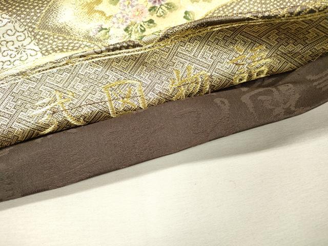 平和屋着物▼両面 全通柄袋帯 唐織 弐図物語 金糸 正絹 逸品 DABH7827fe