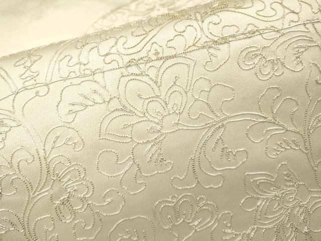 平和屋着物▼太鼓柄袋帯 駒刺繍 総刺繍 更紗花絵皿文 金銀糸 正絹 逸品 DABH7883fe