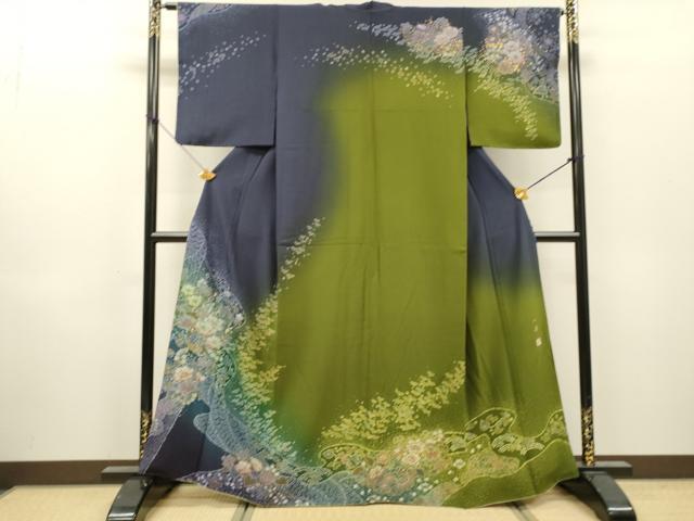平和屋着物●吉乃一廉 幻の辻が花 訪問着 絞り 辻が花 暈し染 金彩 さが美扱い 正絹 逸品 DABH7920fe