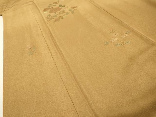 平和屋着物●訪問着 竹屋町刺繍 総刺繍 枝花 暈し染 金糸 金通し地 正絹 逸品 未使用 DABH7932fe