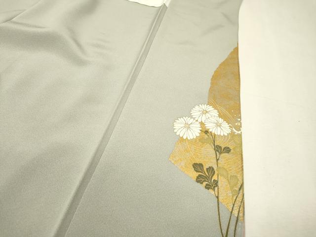 平和屋着物●豪華色留袖 駒刺繍 地紙群れ鶴花文 金銀彩 正絹 逸品 DABH7933fe
