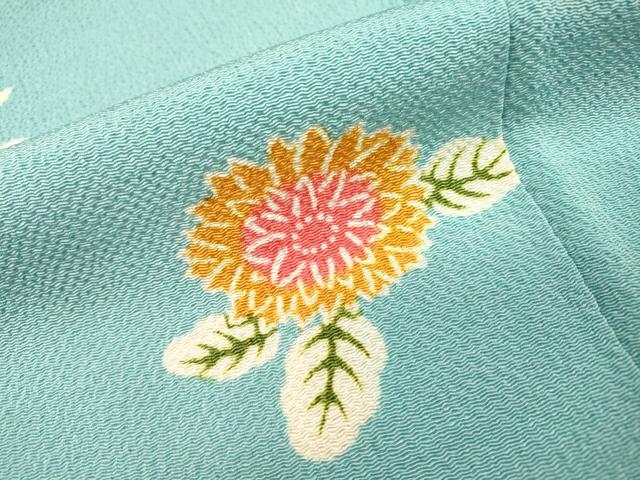 平和屋着物●上質な小紋 型染 草花 鬼しぼ縮緬 正絹 逸品 DABH7936fe