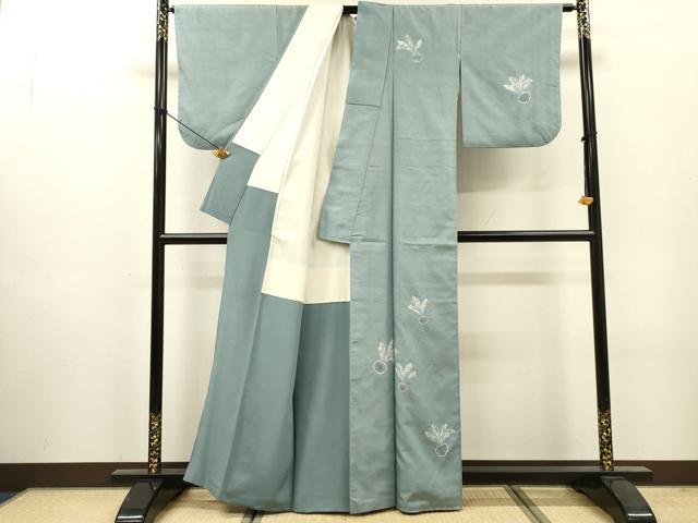 平和屋着物●訪問着 紬地 絞り 成り物 正絹 逸品 DABH7940fe