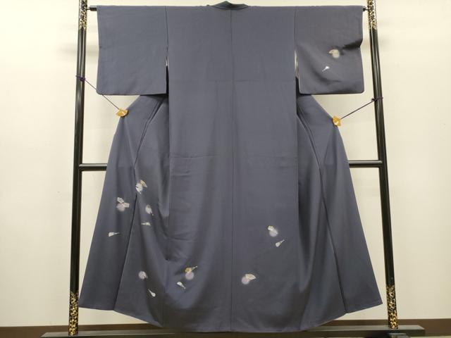 平和屋着物●訪問着 作家物 総刺繍 扇文 蛍暈し 銀糸 正絹 逸品 DABH7947fe