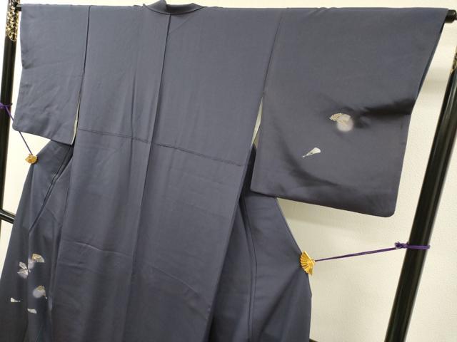平和屋着物●訪問着 作家物 総刺繍 扇文 蛍暈し 銀糸 正絹 逸品 DABH7947fe