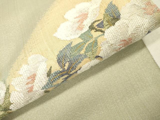 平和屋着物▼太鼓柄袋帯 すくい織 枝花 金糸 正絹 逸品 DABH7970fe