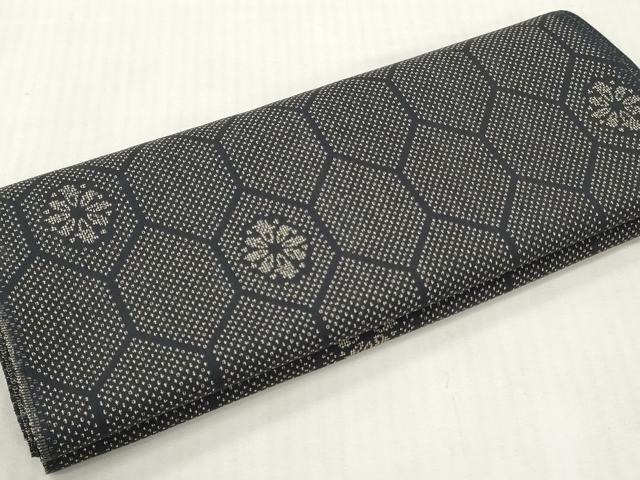 平和屋着物▼紬 反物 着尺 亀甲花文 逸品 未使用 DAAQ4553zym