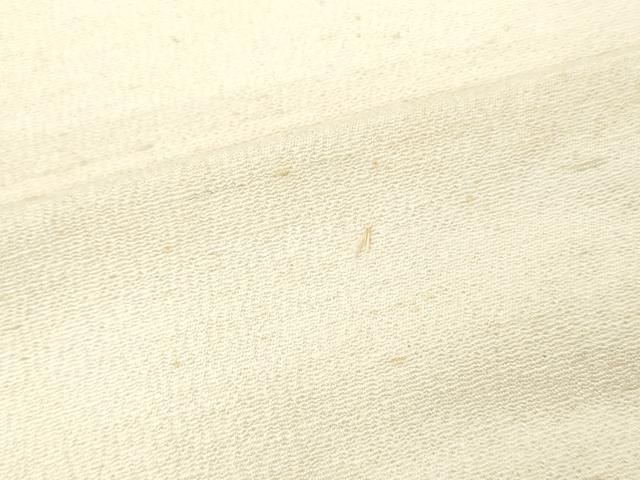 平和屋着物▼白生地 ちりめん紬 浜紬 反物 着尺 生成り色 逸品 未使用 DABH8056zy