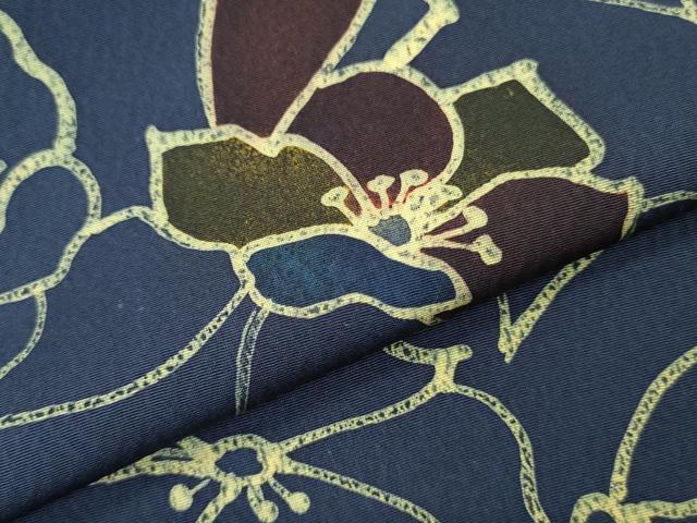 平和屋着物▼羽織・コート 反物 羽尺 ろうけつ染め 枝花文 逸品 未使用 DABH8059zy