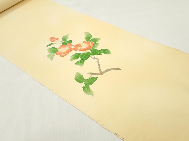 平和屋着物▼付下げ 反物 着尺 刺繍 休み鳥枝花文 暈し染め 逸品 未使用 DABH8093zy