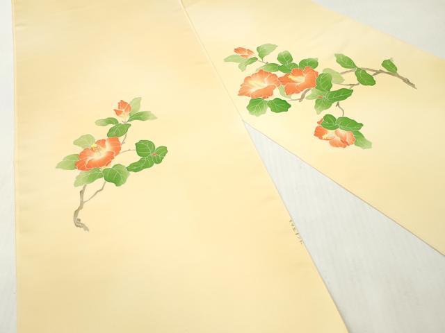 平和屋着物▼付下げ 反物 着尺 刺繍 休み鳥枝花文 暈し染め 逸品 未使用 DABH8093zy