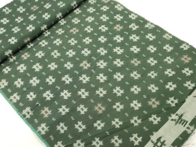 平和屋着物▼長井紬 反物 着尺 井絣文様 逸品 未使用 DABH8144zy