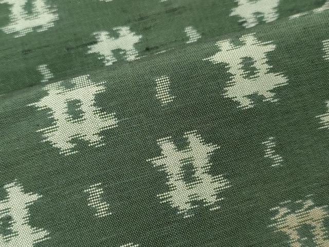 平和屋着物▼長井紬 反物 着尺 井絣文様 逸品 未使用 DABH8144zy