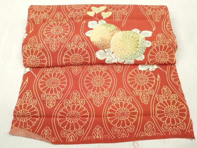 平和屋着物▼小紋 解き反物 着尺 型染め 立涌菊文 逸品 DABH8149zy