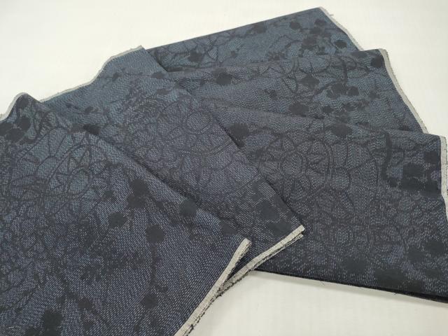 平和屋着物▼結城紬 反物 着尺 花鼓文 逸品 未使用 DABH8156zy