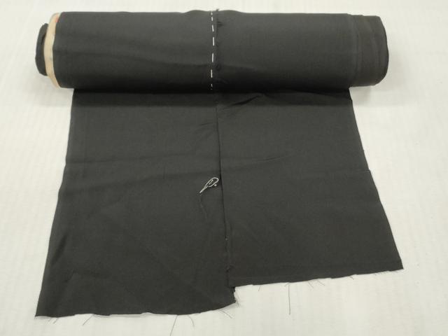 平和屋着物▼黒留袖 解き反物 着尺 飛鶴扇面花文 黒地 金彩 逸品 DABH8158zy