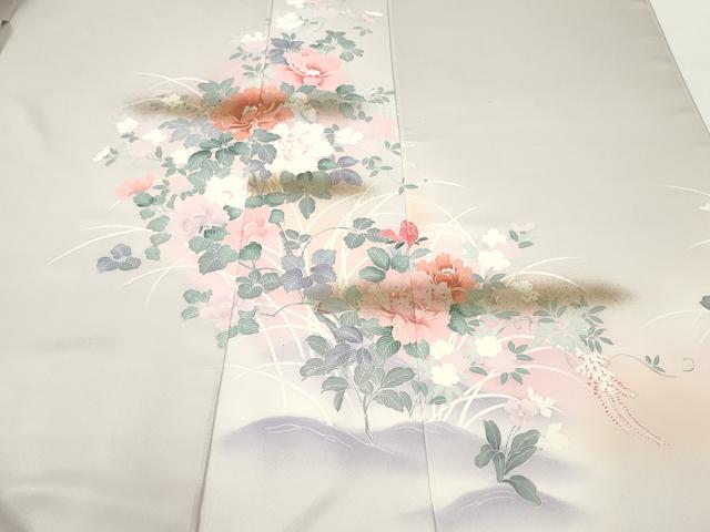 平和屋着物▼付下げ 反物 着尺 草花文 暈し染め 金彩 未使用 DABH8176zy