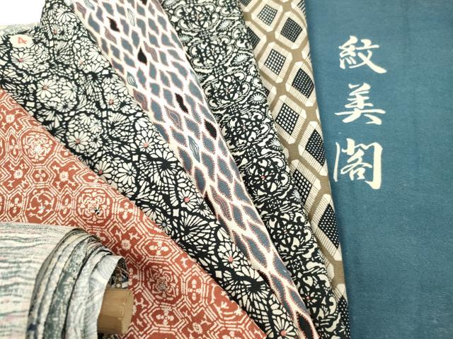 平和屋着物▼柄見本 反物 紋美閣 リメイク生地 材料 逸品 未使用 DABH8205zy