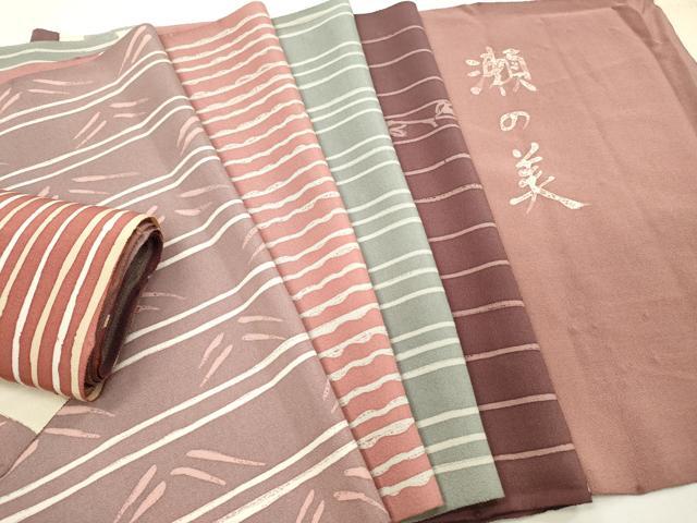 平和屋着物▼柄見本 反物 瀬の美 ろうけつ染め リメイク生地 材料 逸品 未使用 DABH8218zy