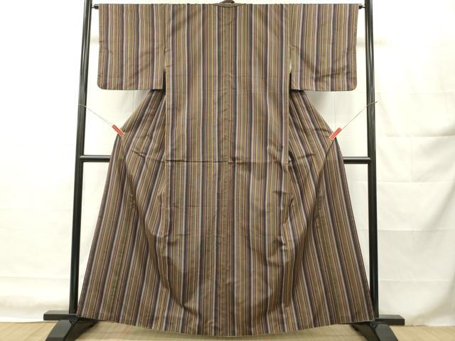 平和屋着物■上質な紬 間道 正絹 逸品 DABH8232zy