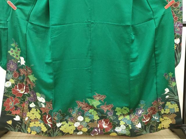 平和屋着物■豪華振袖 草花文 暈し染め 金彩 正絹 逸品 DABH8235zy