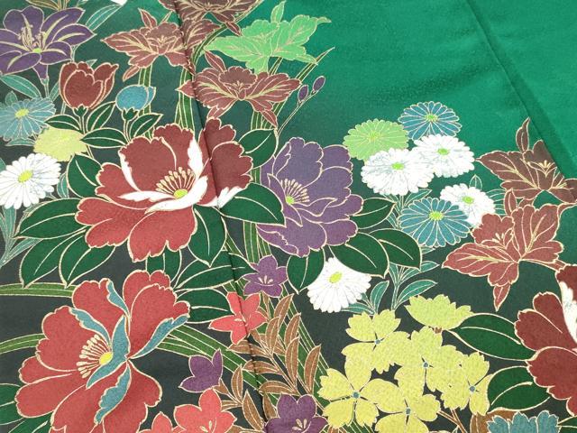 平和屋着物■豪華振袖 草花文 暈し染め 金彩 正絹 逸品 DABH8235zy