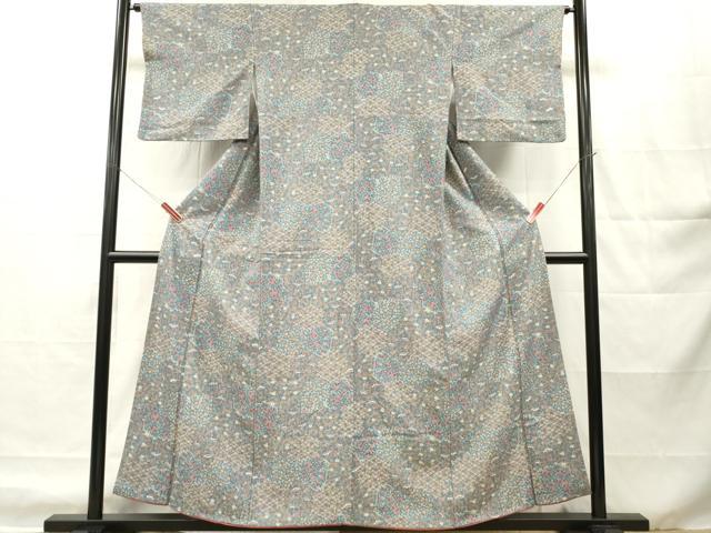 平和屋着物■上質な小紋 宝尽くし草花文 正絹 逸品 DABH8240zy